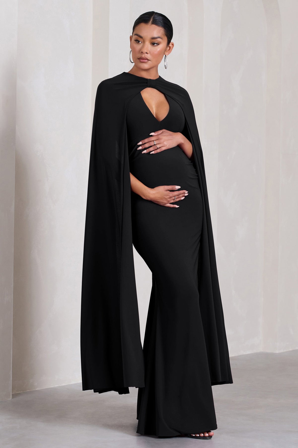 Black Blouson Sleeve Maternity & Nursing Dress | Seraphine